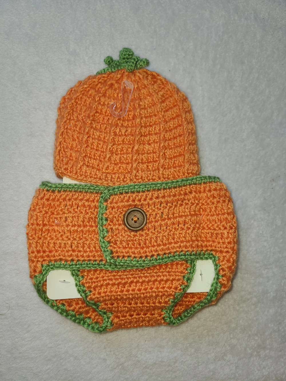 Darling Orange Pumpkin Crochet Baby Costume Set